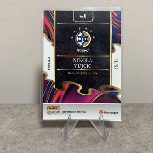 2025-26 Panini Select Euroleague Nikola Vujcic Clutch Red /99 card