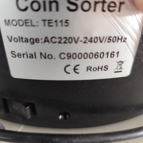 Coin sorter TE115 used, needs service for euro coins