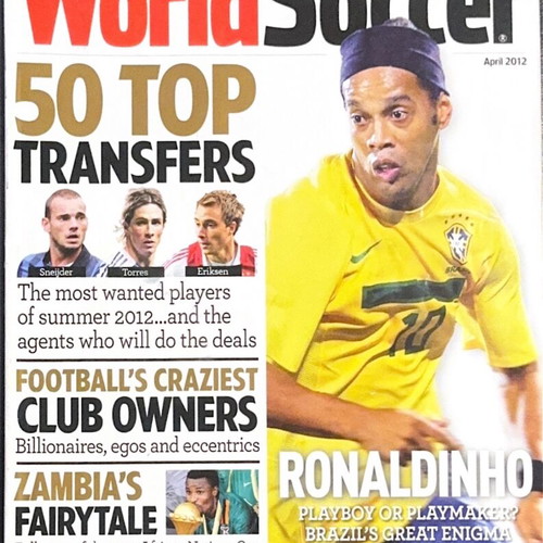 World Soccer magazine April 2012 like new with Ronaldinho cover