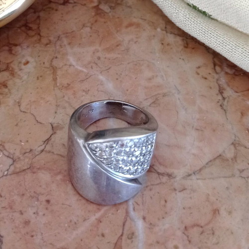 Vintage 80s silver 925 ring used with zircon