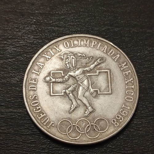 Mexico 25 Pesos 1968 silver coin used, Olympic Games