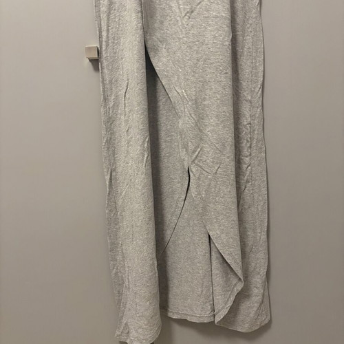 Regalinas grey maxi dress with front slit, racerback, one size