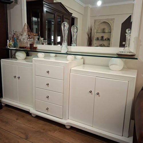 Living room buffet with mirror, like new