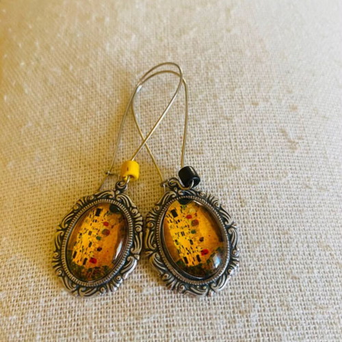 Gustav Klimt The Kiss earrings set, handmade