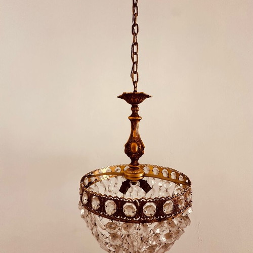Vintage handmade crystal pendant light new
