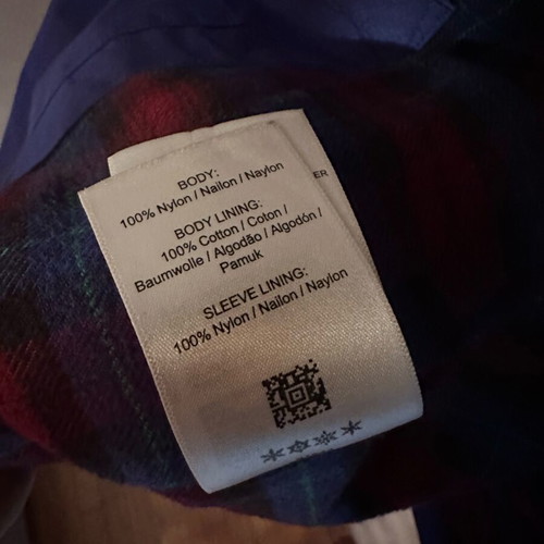 Fred Perry jacket blue light with checked lining and hood used
