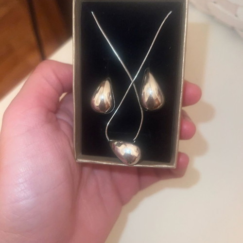 Stainless steel earrings and necklace set new