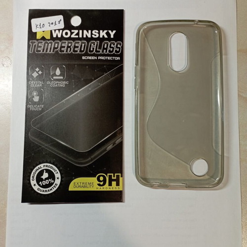 LG K10 2017 smartphone used with case and screen protector