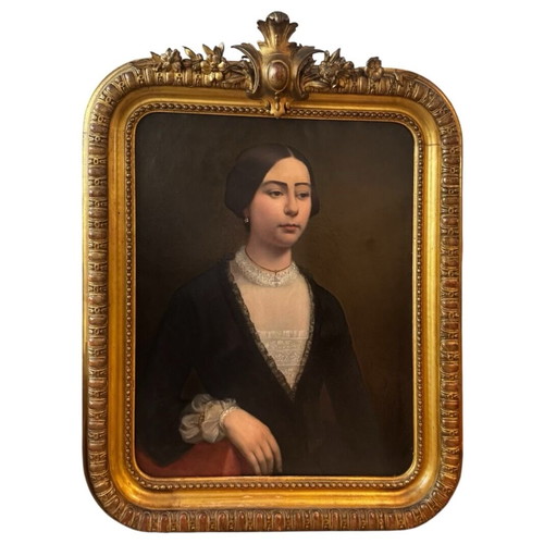 Portrait Painting of a Woman Oil on Canvas Like New