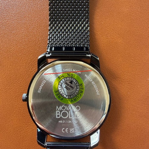 Movado Bold Ion Plated Stainless Steel Quartz Watch new, black