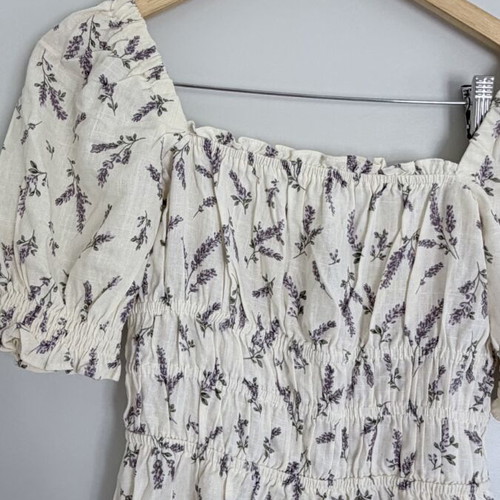 H&M dress with smocked bust, floral pattern, size Small, new