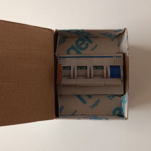 Hager SB440 four-pole panel switch new 40A 400V