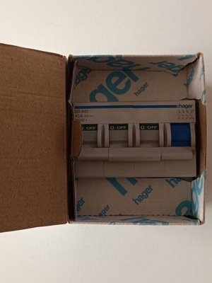 Hager SB440 four-pole panel switch new 40A 400V