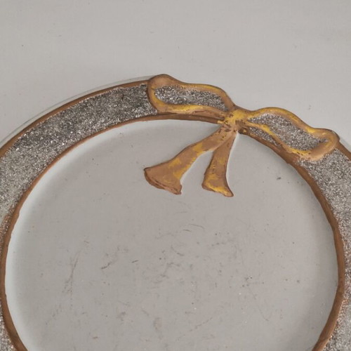Christmas decorative platter used with silver glitter