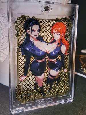 Nico Robin and Nami One Piece Metal Waifu Card new, numbered 166/200