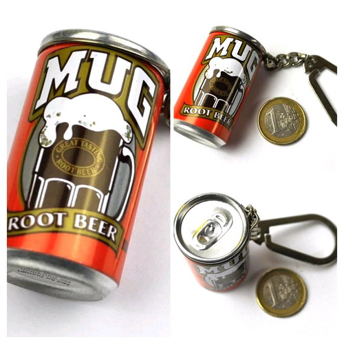 Pepsi Cola Mug Root Mini Beer Can Keychain USA 1998 like new