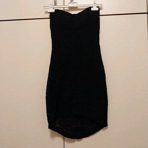 Black lace strapless dress size S like new