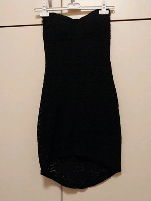 Black lace strapless dress size S like new