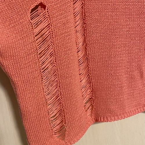 Knitted cotton blouse one size coral color new