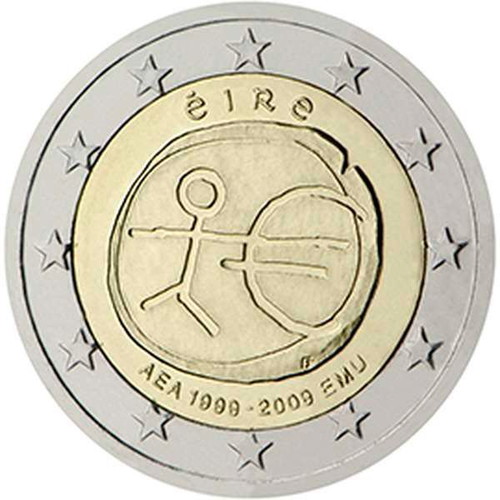 Ιρλανδία 2 Ευρώ 2009 UNC αναμνηστικό 10ης επετείου ΟΝΕ