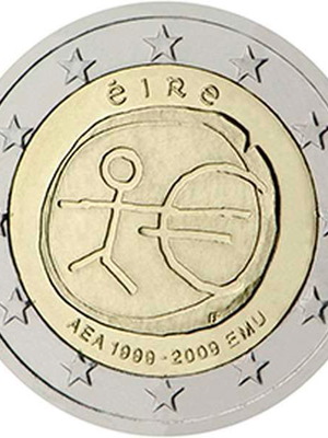 Ιρλανδία 2 Ευρώ 2009 UNC αναμνηστικό 10ης επετείου ΟΝΕ