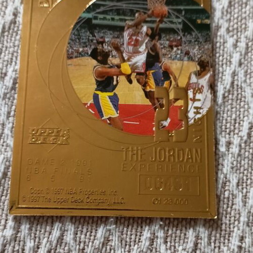 NBA Card Michael Jordan Game 2 1991 new, 22 kt gold