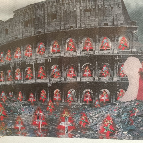 Artistic framed print of the Colosseum Rome 1996 used