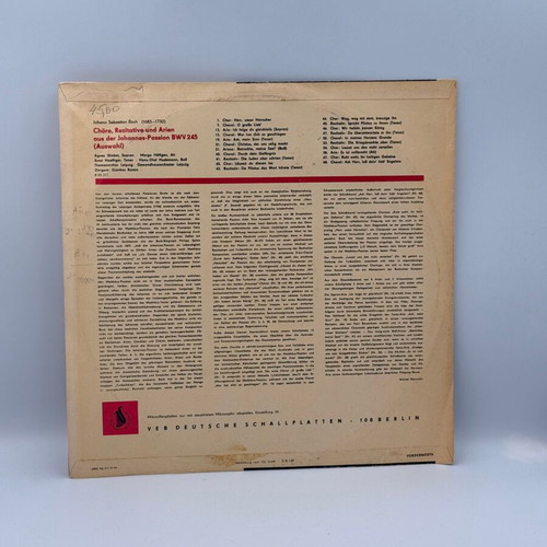 Johann Sebastian Bach Johannes Passion record used