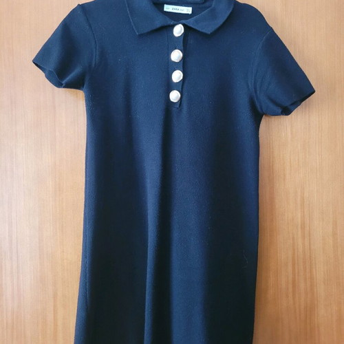 Zara Black Dress Like New With Pearl Buttons Size L