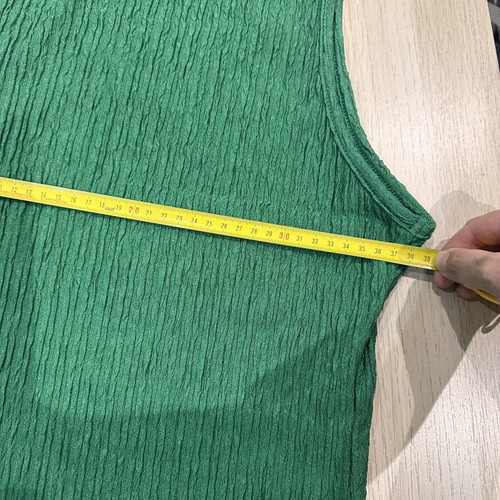 Shein green sleeveless blouse, size M