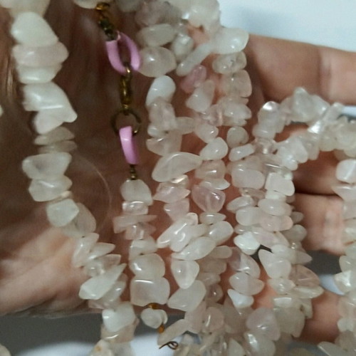 Rose Quartz Necklace new, 120 cm length