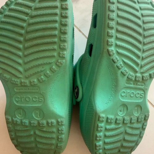 Crocs children's clogs used, turquoise, size 32-33