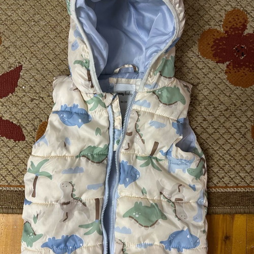 Sinsay Baby Sleeveless Jacket with Dinosaur Print used, size 86
