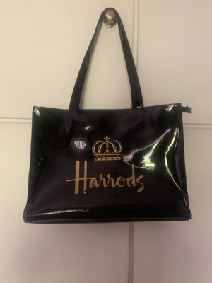 Τσάντα Harrods ώμου μεταχειρισμένη, μαύρη