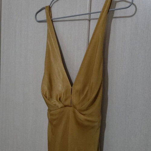 Relish satin dress like new, golden oil color, size S