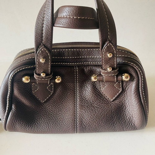 Lancel Paris leather handbag, vintage, brown, gold hardware