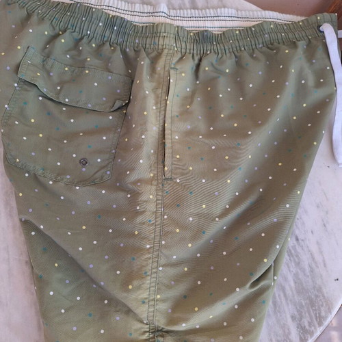 Men's khaki polka dot swim shorts xxl used, Waves Swimming Gear