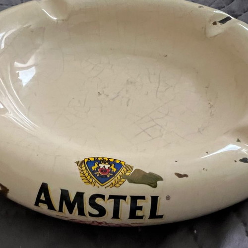 Amstel Beer vintage ceramic ashtray used with minor damages