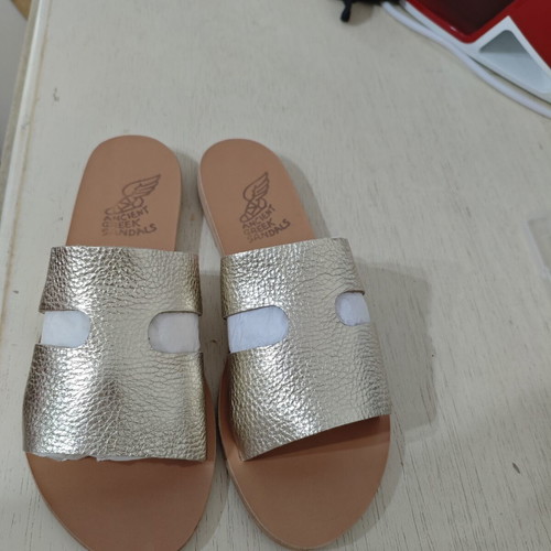 Ancient Greek Sandals Apteros slide sandals platinum new