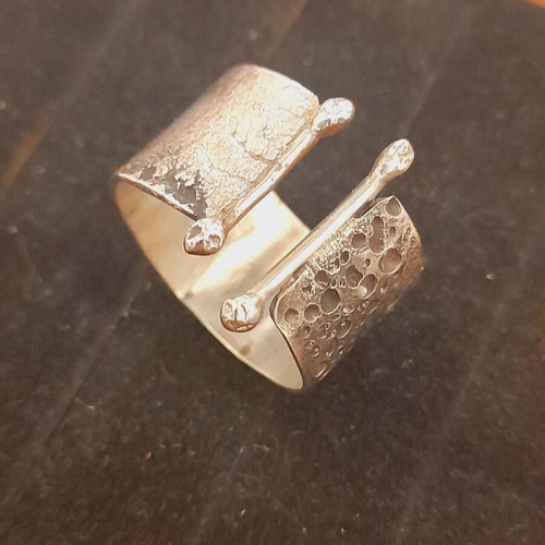 Handmade silver ring 925 silver with engraved decoration new