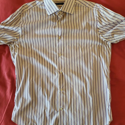 The Bostonians shirt used, size L, white and purple