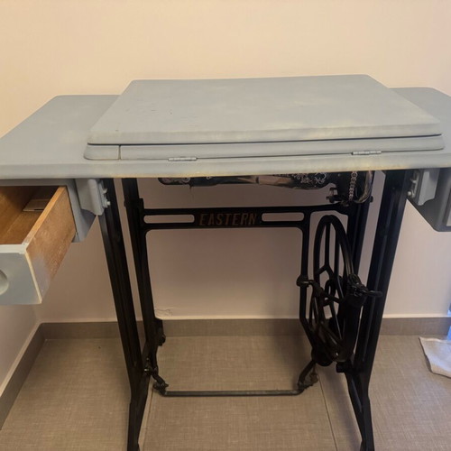 Eastern sewing machine used with drawers and chalk paint finish