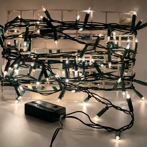 Christmas transparent lights vintage 1980 like new, 100 pieces, 8.5 meters