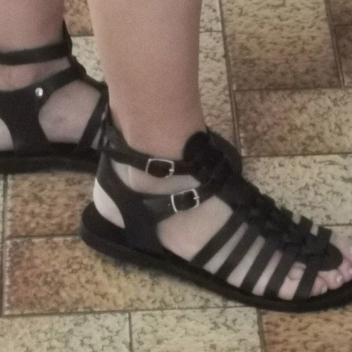 Christina Christi gladiator sandals like new, black size 37
