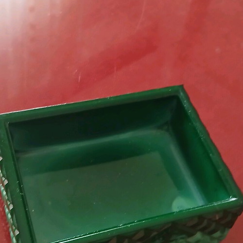 Czech malachite box with small defect