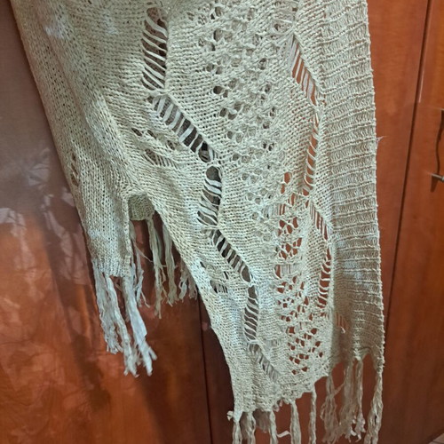 Knitted beach caftan beige, like new, boho style