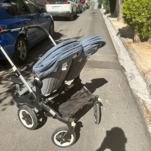 Bugaboo Donkey Twin stroller used with extension for third child