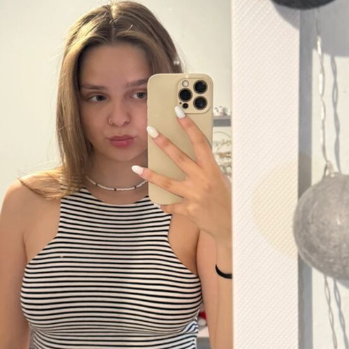 Striped summer top used, size small, black and white