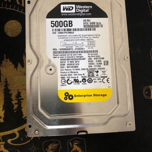 Western Digital 500GB 3.5” like new