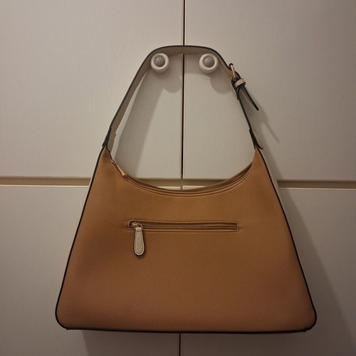 Catwalk shoulder bag, white and tan